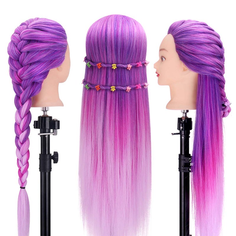TopDirect Mannequin Head with Hair, 29" Hair Manikin Training Head Hairs Practice Cosmetology Hairs Doll Styling Hairdressing Braiding Heads with Clamp Holder and Tool Kit - Image 2